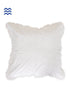 20s Cotton Cushion Cover With Frills In Ivory Block Print